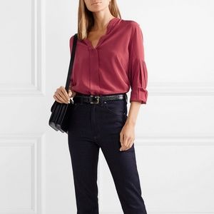 NWT EQUIPMENT Estella Silk Blouse, Split V-neck, Office Look